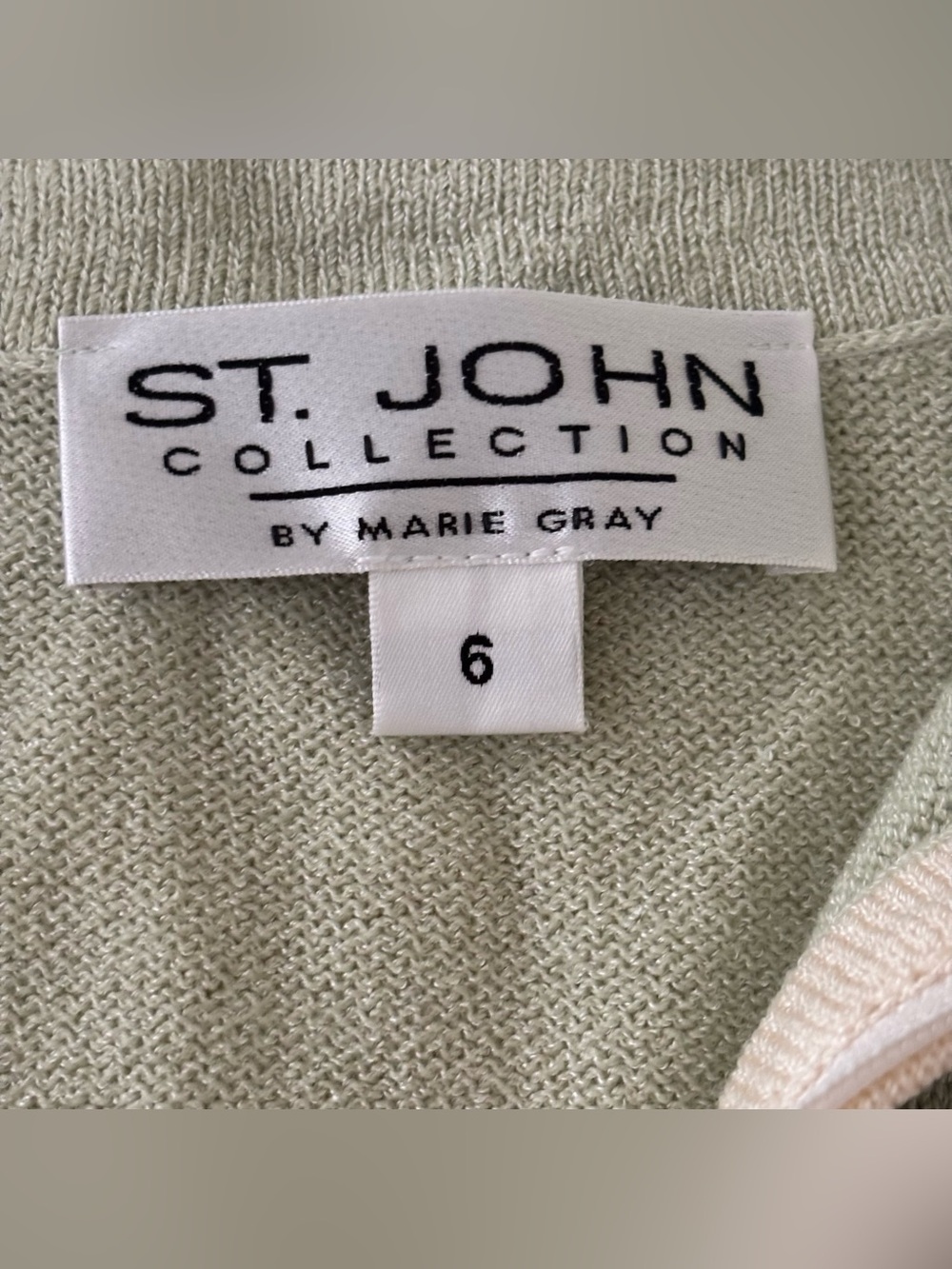 St. John Collection by Marie Gray Green Zip Knit Sweater Long Sleeve Vintage - Picture 3 of 14